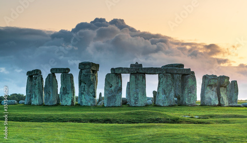 Stonehenge at sunset in UK- Wales photo