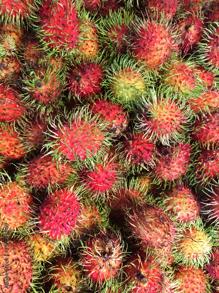 close up organic rambutans in supermarket close up organic rambutans in supermarket