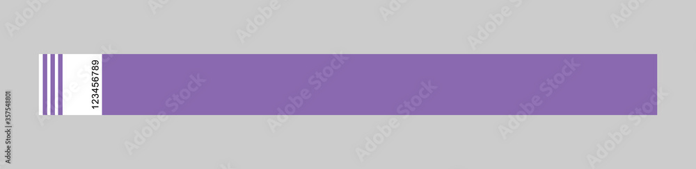 Fototapeta premium Bracelet or wristband blank, empty vector paper id isolated on dark background