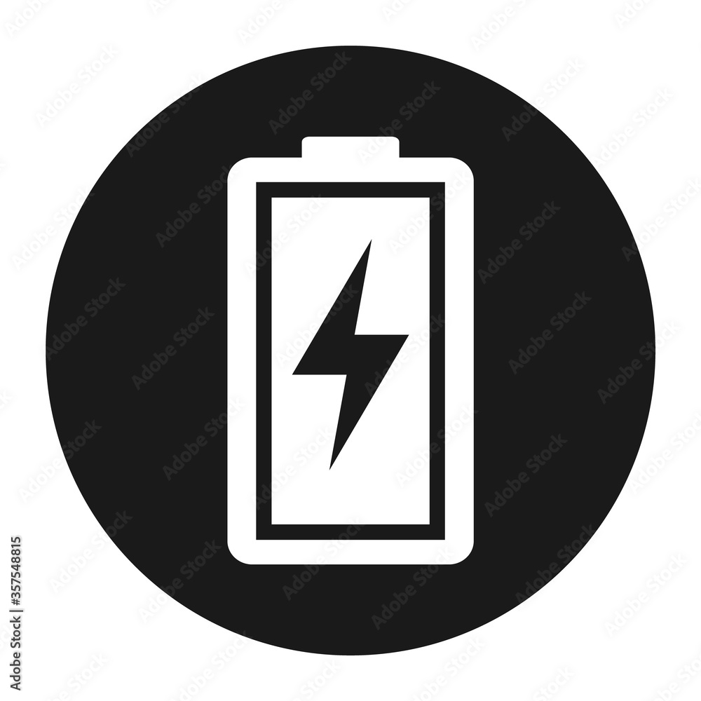 Battery charge indication icon. Vector illustration isolated on white background Battery charge indication icon. Vector illustration isolated on white background