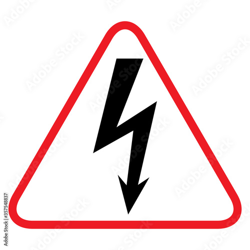 High voltage icon, danger vector symbol isolated on white background, web button
