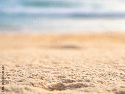 close up sand with wave of sea beach