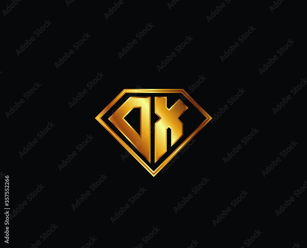 DX diamond shape gold color shield logo design DX diamond shape gold color shield logo design