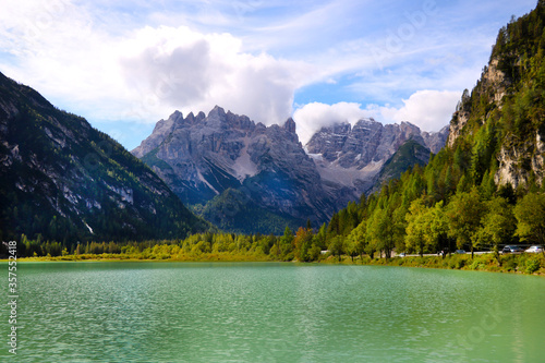 Lago di Landro, Durrensee, Dolomites, Italy.