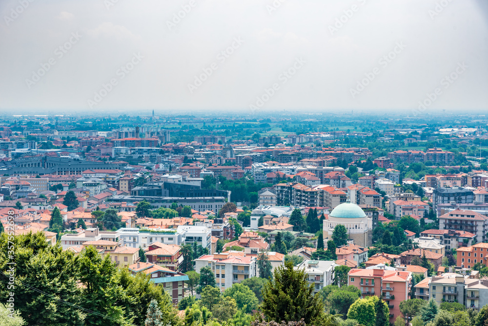 View of Brergamo new town in Lombardy, taly