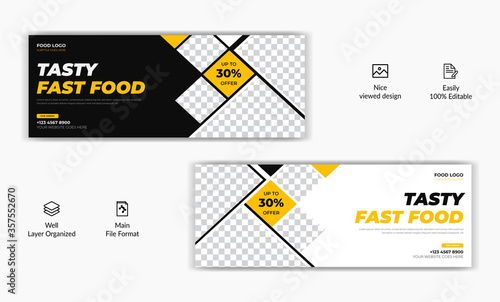 Restaurant food sale offer social media Instagram post facebook cover page timeline web ad banner template design