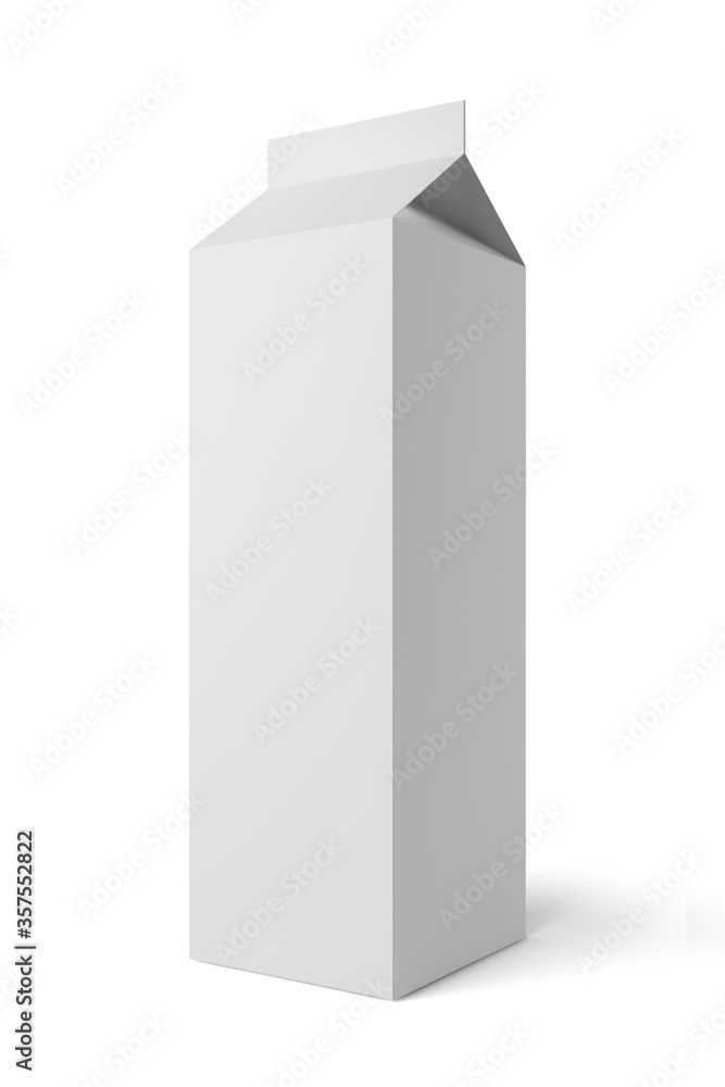 Milk or juice carton packaging box isolated on white background. Milk or juice carton packaging box isolated on white background.
