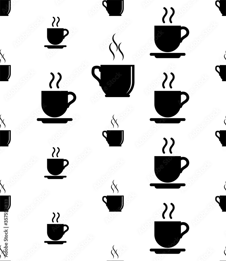 Tea Cup Icon Seamless Pattern, Coffee Cup Icon Tea Cup Icon Seamless Pattern, Coffee Cup Icon