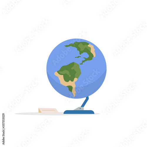 Earth globe cartoon vector illustration