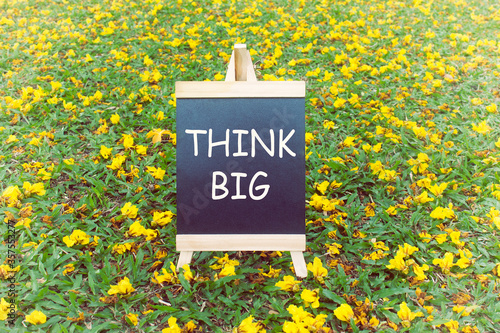 mini black board written think big