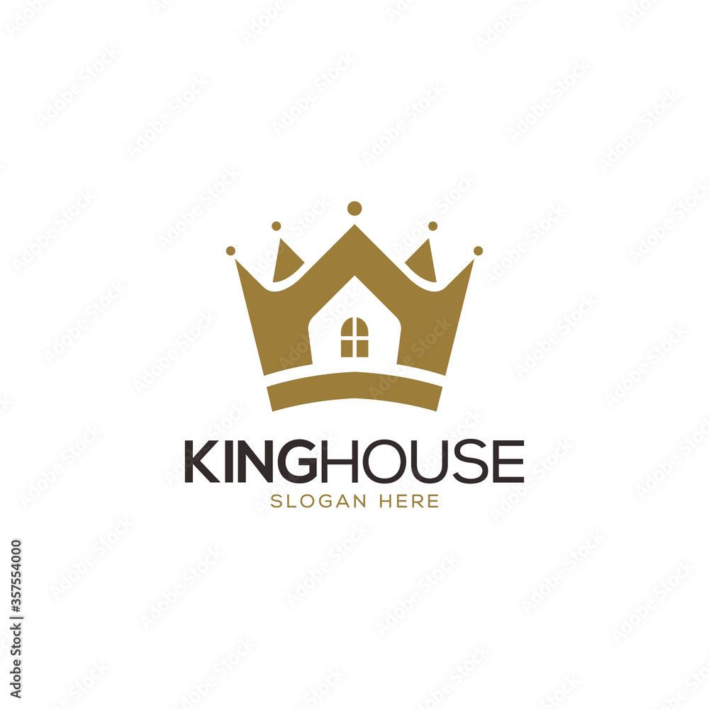 Crown and King House Real Estate logo design