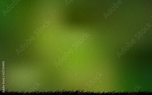 Light Green vector background with astronomical stars.