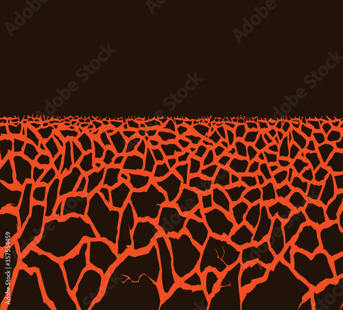 Molten magma. Vector drawing of volcanic lava