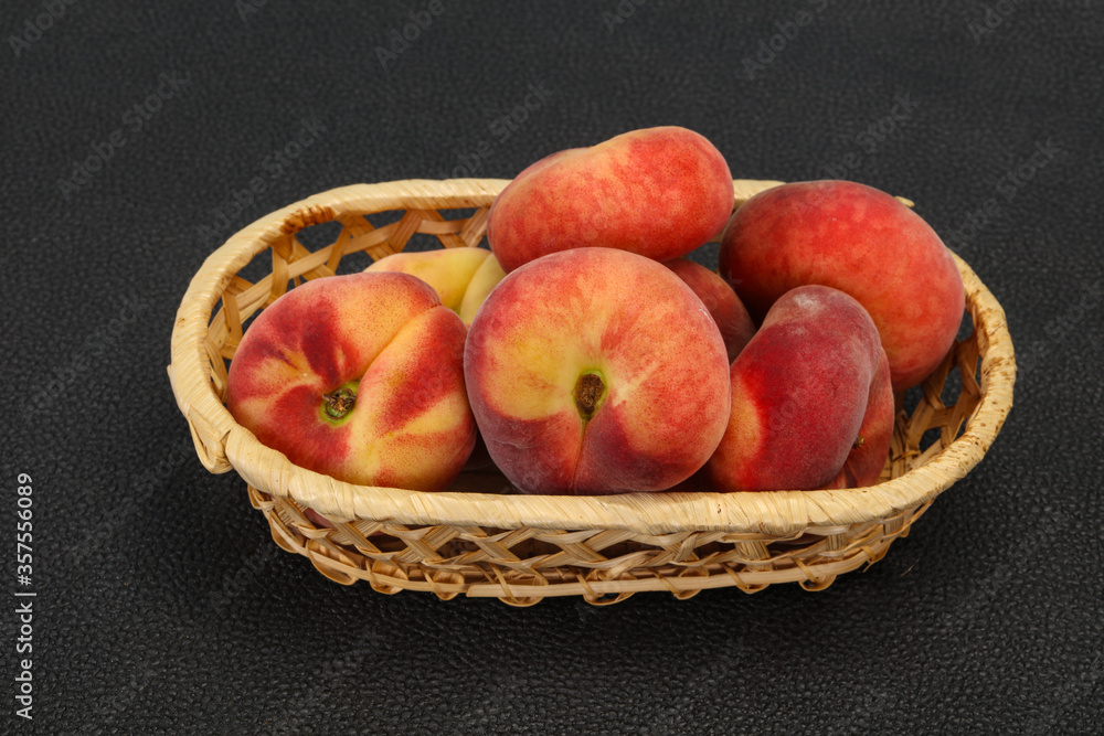 Sweet ripe tasty flat peach Sweet ripe tasty flat peach