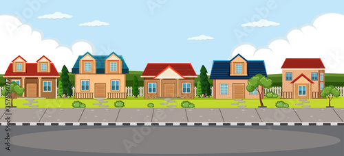 Simple village house background