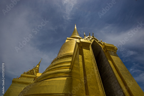 Temple of the Emerald Buddha - Wat Phra Si Rattana Satsadaram   Wat Phra Kaew-Bangkok  June 13  2020  tourists visit to see the beauty of The Grand Palace  in Phra Nakhon District  Thailand.