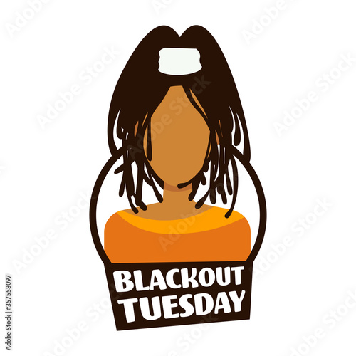 african american woman against racial discrimination black lives matter blackout tuesday concept social problems of racism portrait vector illustration