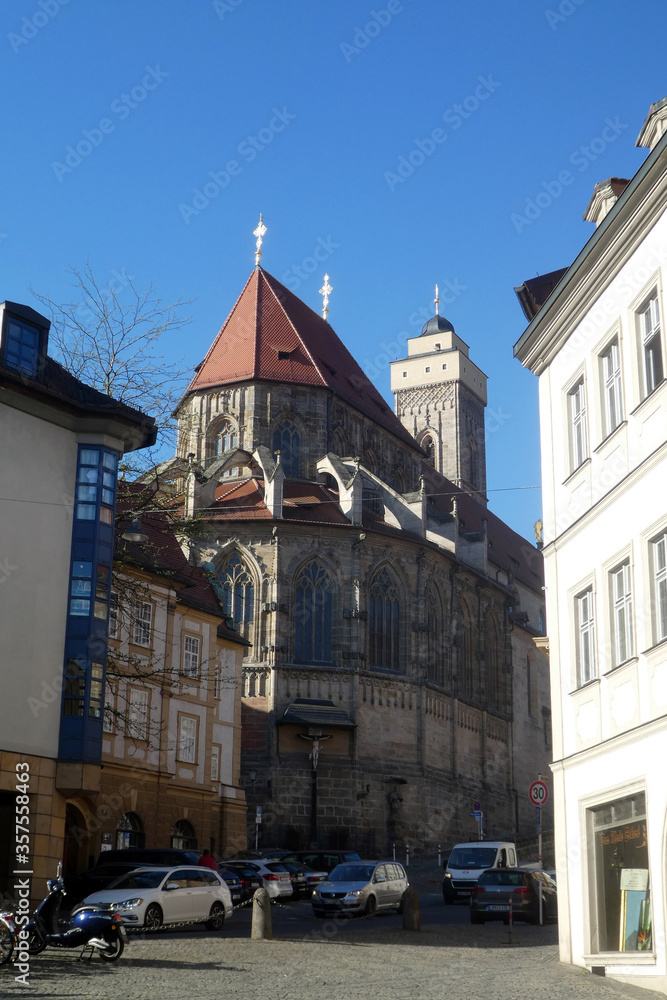 Naklejka premium Kirche Unsere Liebe Frau in Bamberg vom Pfahlplätzchen aus gesehen