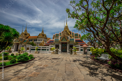 Temple of the Emerald Buddha - Wat Phra Si Rattana Satsadaram / Wat Phra Kaew-Bangkok: June 13, 2020, tourists visit to see the beauty of The Grand Palace, in Phra Nakhon District, Thailand. © bangprik