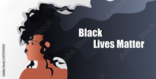 african american woman against racial discrimination black lives matter concept social problems of racism portrait horizontal vector illustration