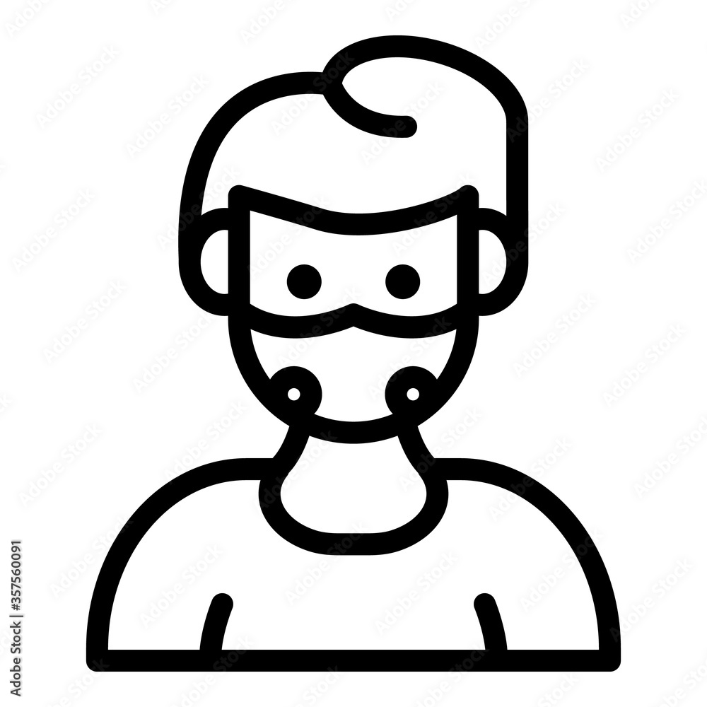 Boy with mask icon. Outline boy with mask vector icon for web design isolated on white background Boy with mask icon. Outline boy with mask vector icon for web design isolated on white background