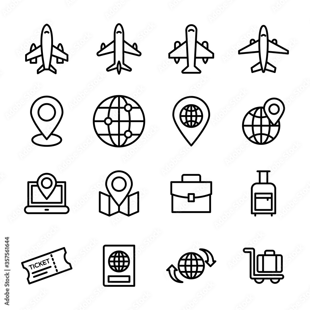 Travel and Map Icons Pack Travel and Map Icons Pack