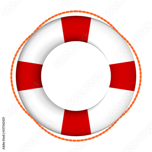 Lifebuoy color icon. Equipment for the rescue of drowning, first aid to vacationers. Isolated vector on white background