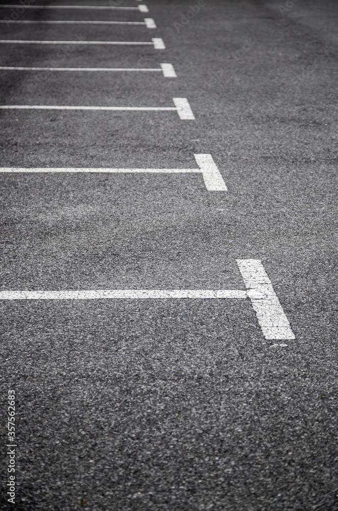 Parking signs on the asphalt