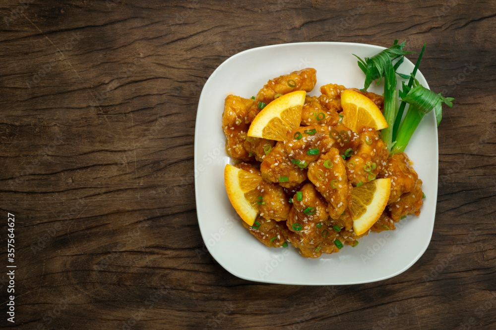 Orange Chicken Deep Fried with Orange Sauce Sweet and Sour Tasty The Most Popular Orange Chicken Deep Fried with Orange Sauce Sweet and Sour Tasty The Most Popular