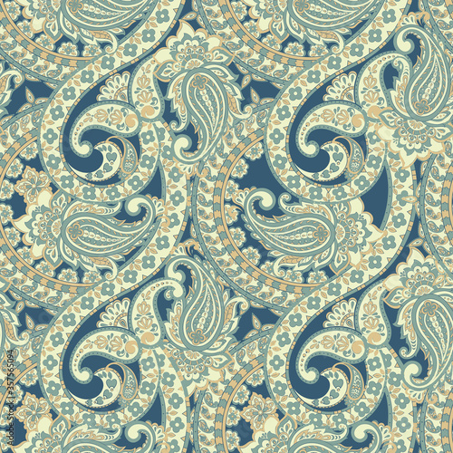 Paisley floral seamless pattern