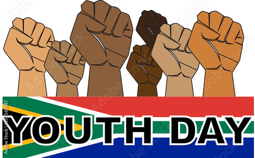 Youth day south africa  Hand Drawn Sketch Vector illustration.