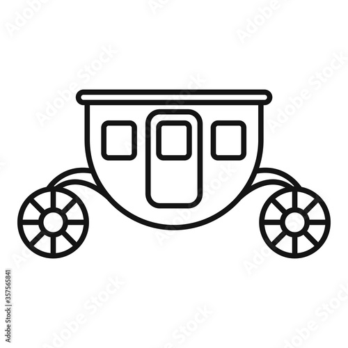 Horse brougham icon. Outline horse brougham vector icon for web design isolated on white background