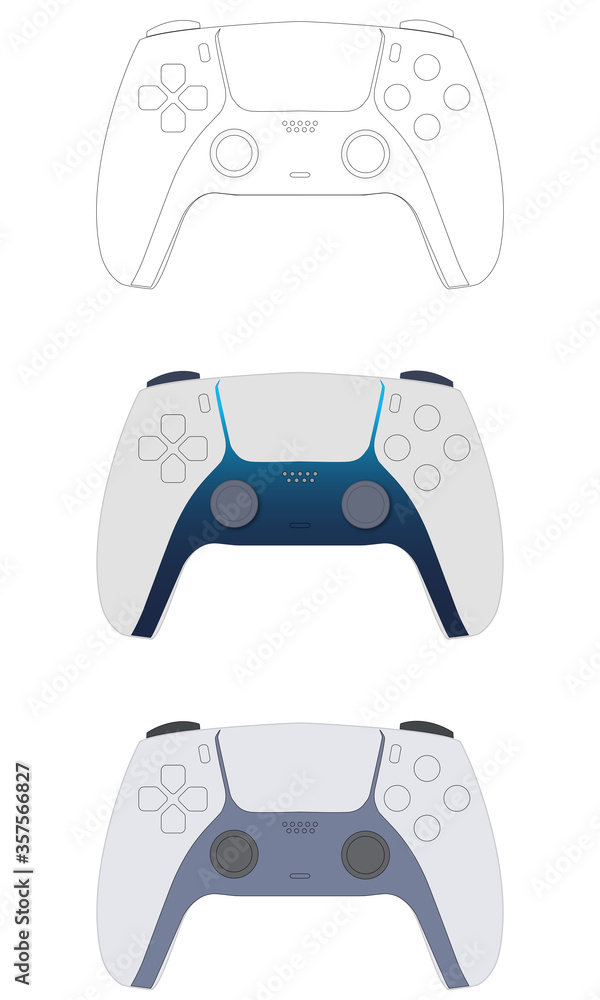 Vector Illustration of PlayStation 5 controller Stock Vector | Adobe Stock