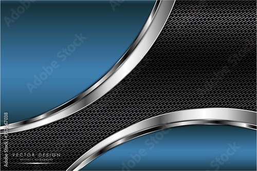  Abstract background metallic of blue with dark space vector illustration.