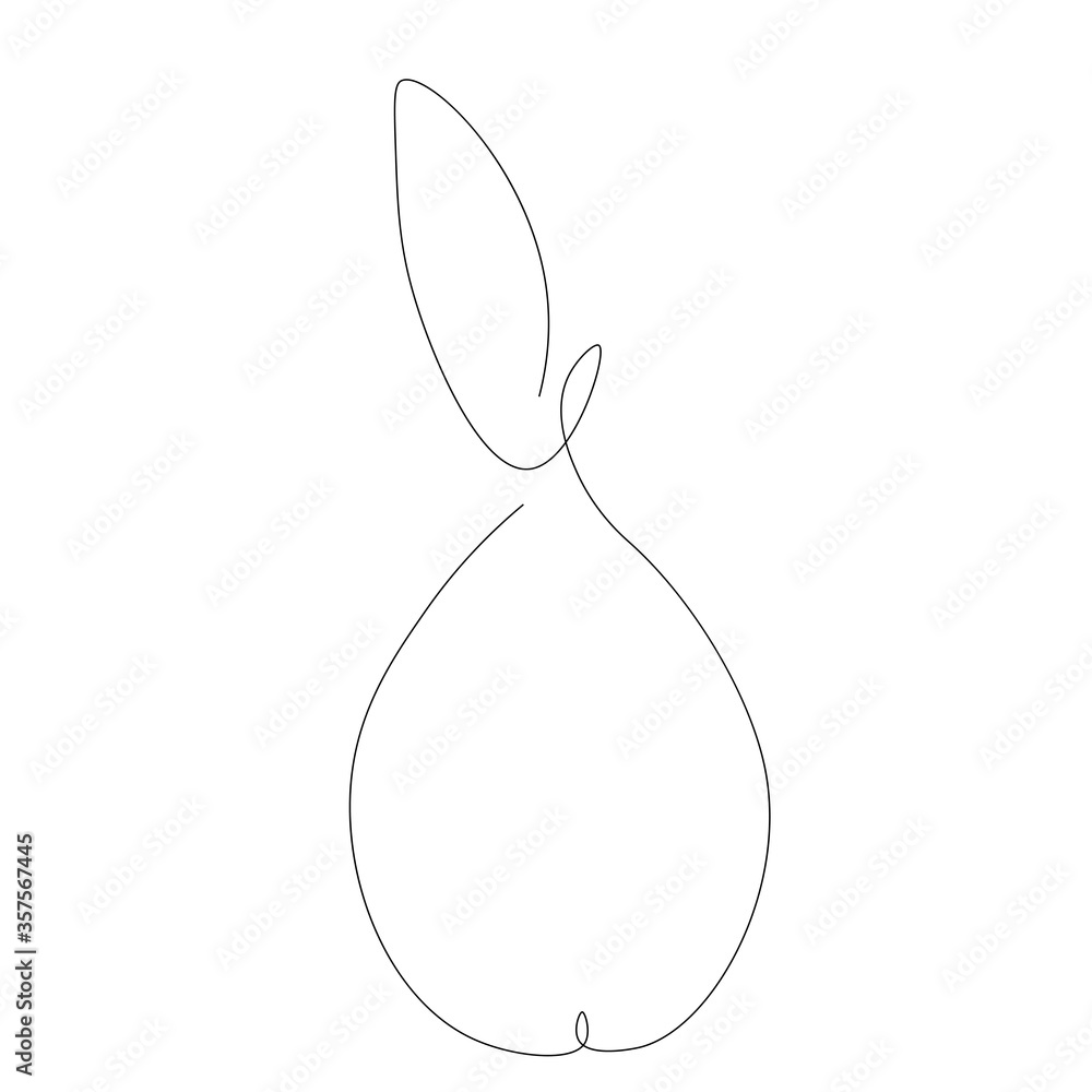 Pear fruit silhouette on white background, vector illustration Pear fruit silhouette on white background, vector illustration
