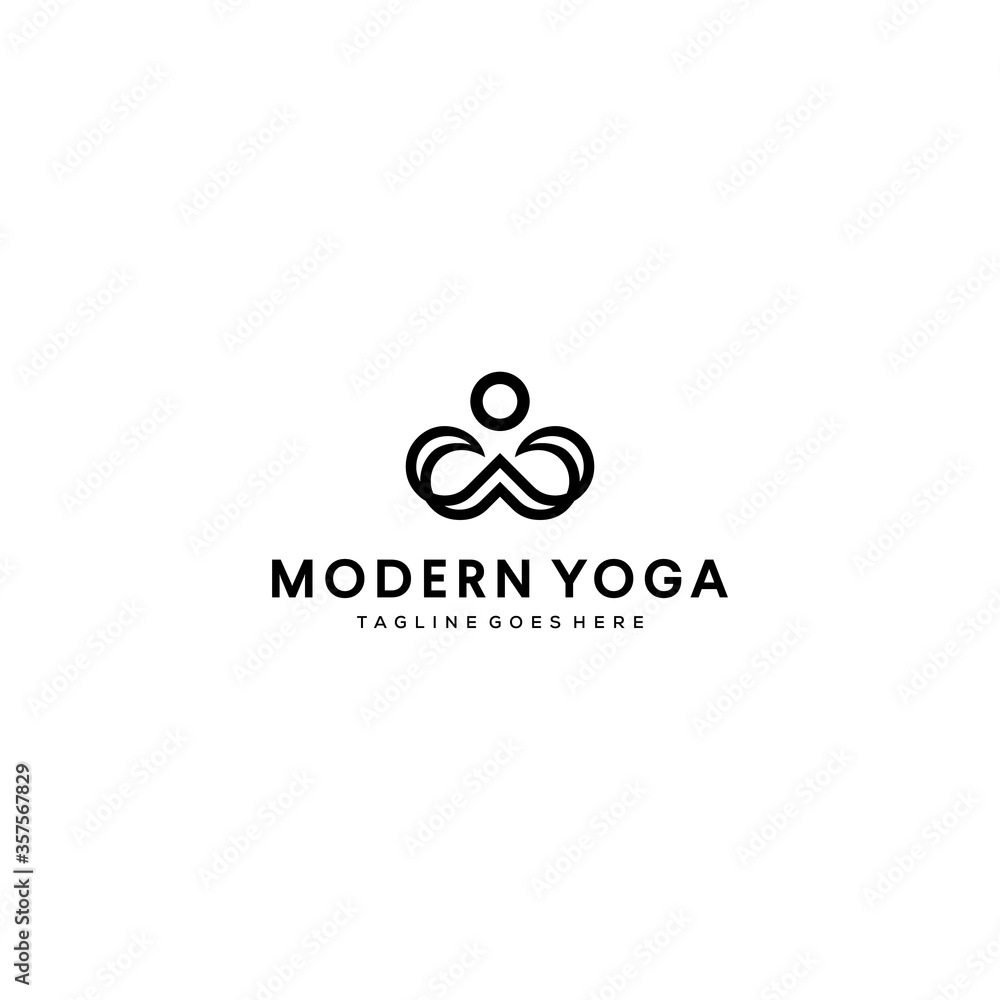 Creative luxury Illustration Yoga logo vector sign emblem