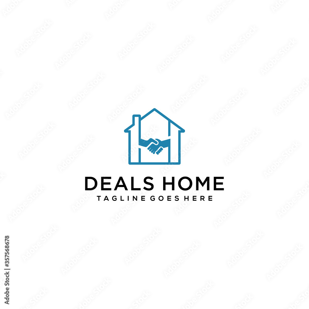 Creative simple modern deal house logo design template
