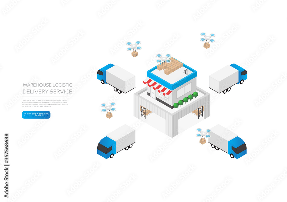 Isometric warehouse logistic Isometric warehouse logistic