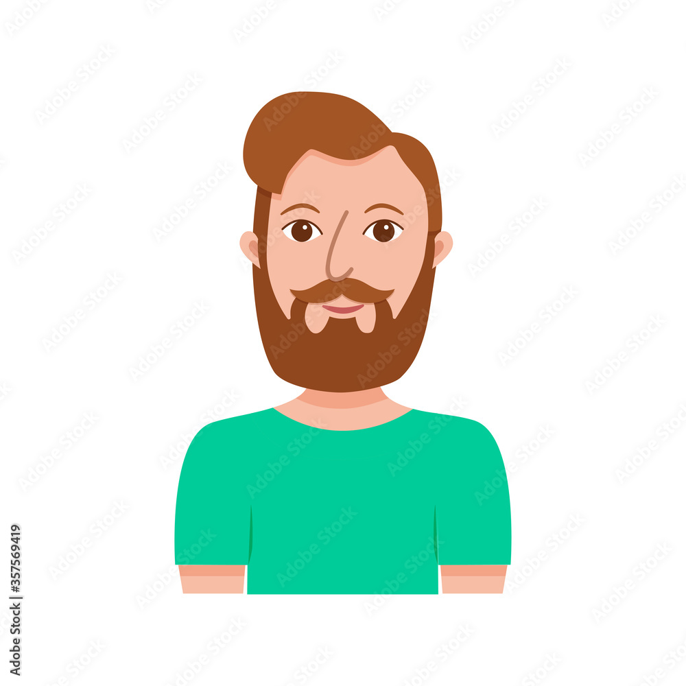 Male hipster cartoon character