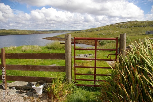 The view from Crulivig on the Isle of Lewis, Western Isles / Outer Hebrides, Scotland, UK, to the Isle of Great Bernera. photo