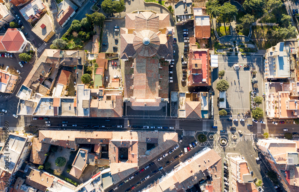 aerial view of the town of genzano di roma