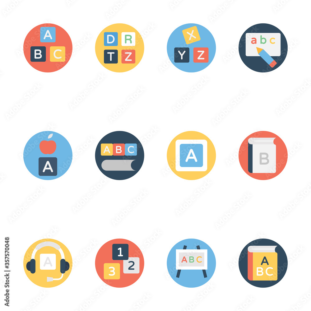 Alphabets Flat Rounded Icons Pack
Alphabets Flat Rounded Icons Pack