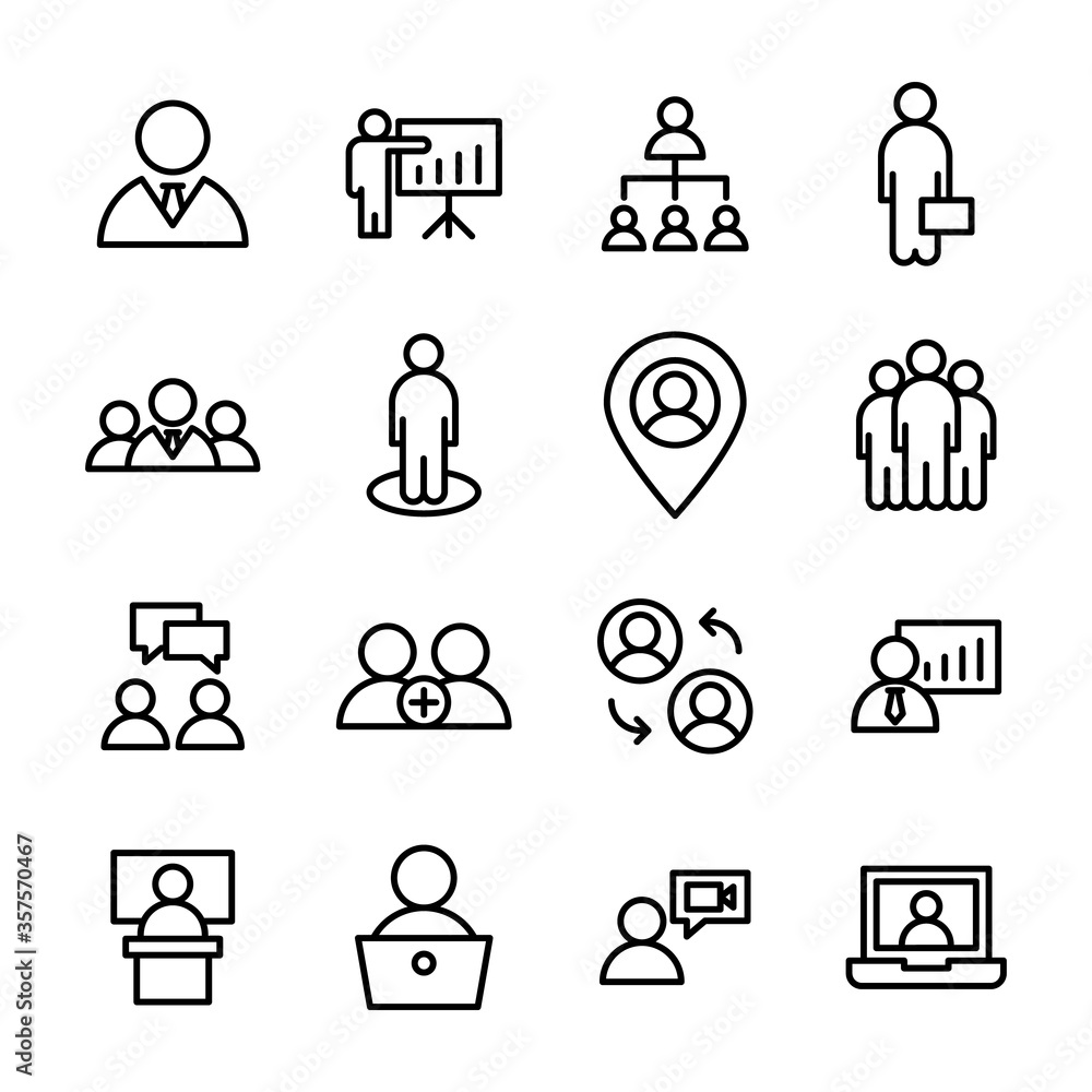 Pack Of Businessmen Line Icons Pack Of Businessmen Line Icons