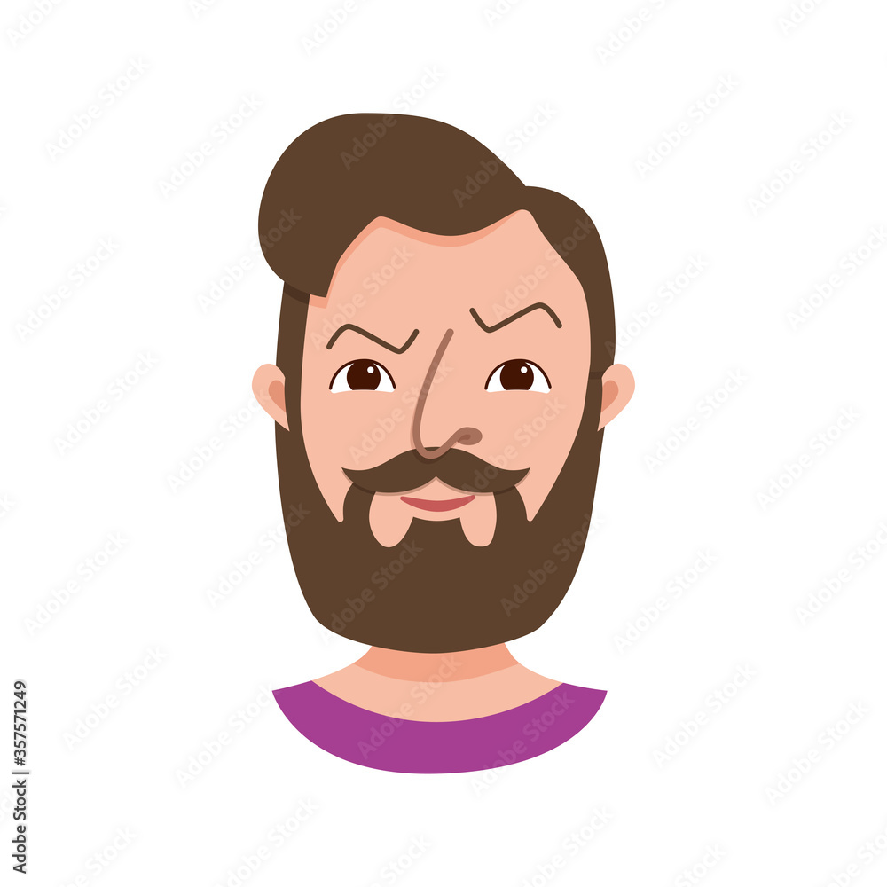 Male hipster cartoon character