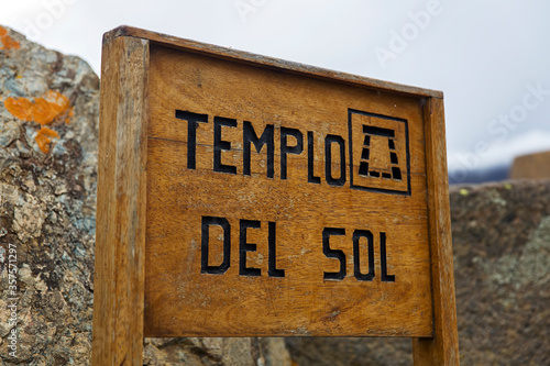 Sign for Templo del Sol at ...