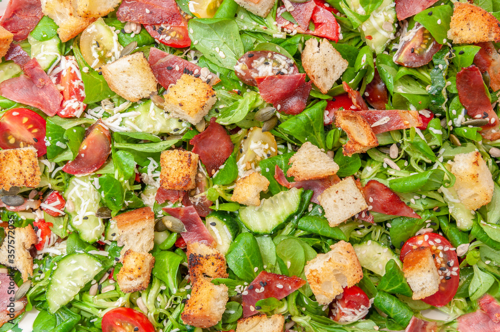 Green mixed salad full of vegetables Green mixed salad full of vegetables
