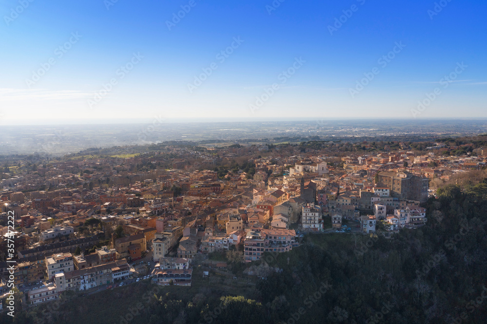 aerial view of the town of Genzano di Roma aerial view of the town of Genzano di Roma
