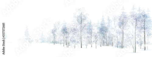 Vector winter snowy forest isolated. Winter landscape.