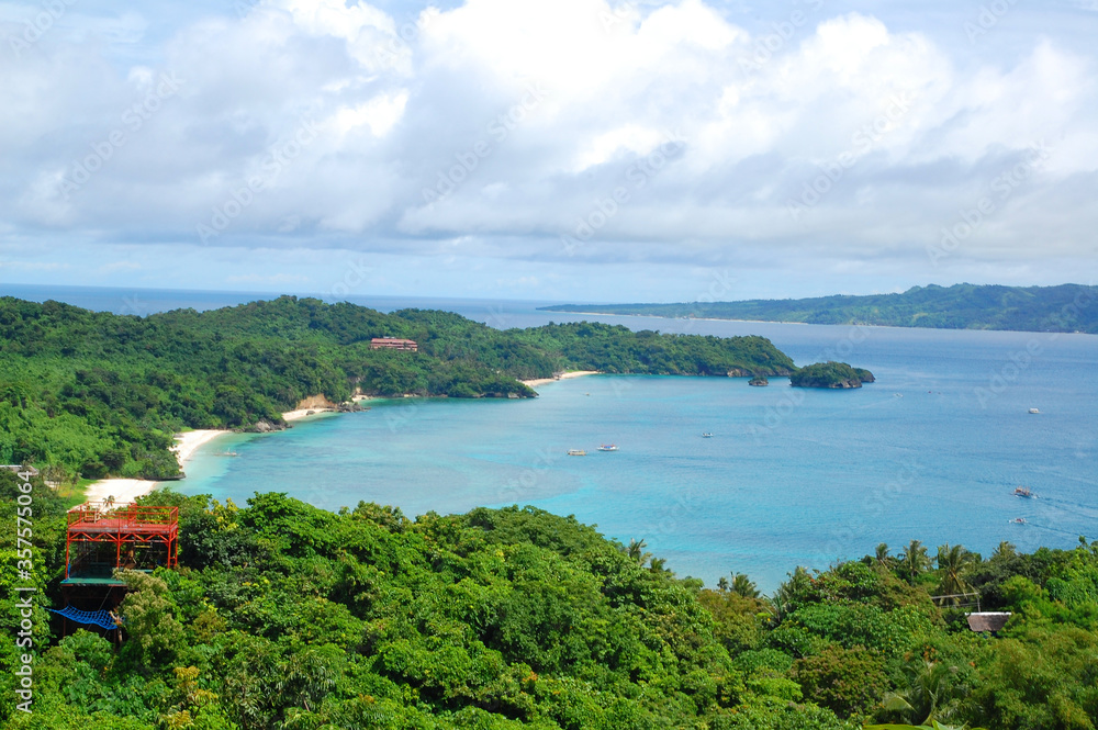 Naklejka premium Boracay Island overview from Mount Luho view point in Aklan, Philippines