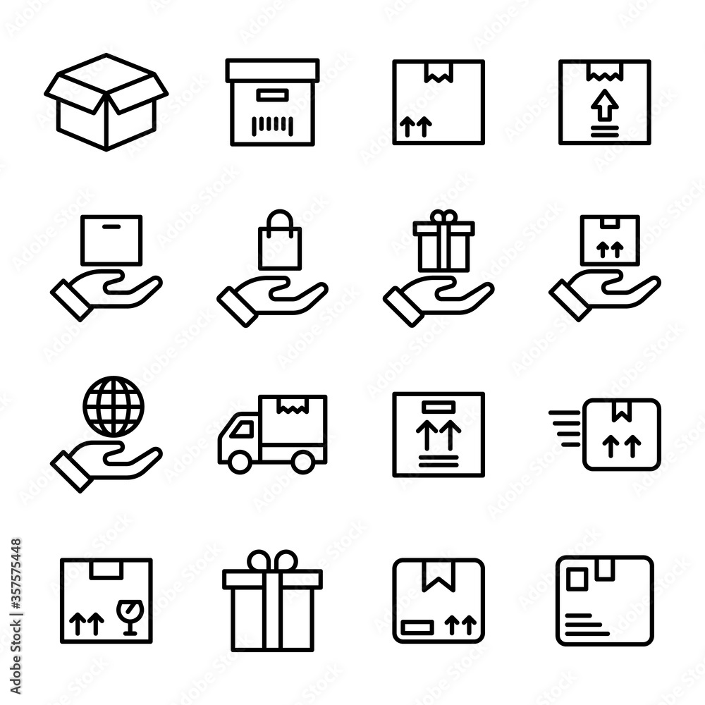 Delivery Parcel Line Vectors Pack Delivery Parcel Line Vectors Pack